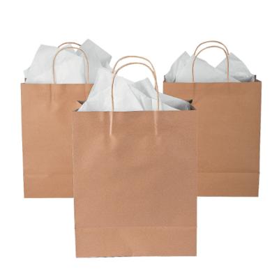 China Factory Wholesale Cheap Price 120Gsm Brown Paper Bag Recyclable , Customized Thick Kraft Paper Bag for sale