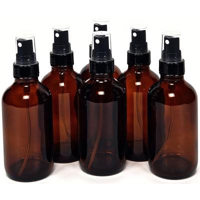 China 2oz 60ml Recyclable Amber Glass Bottles With Black Fine Mist Sprayer Cosmetic Perfume Lotion Sprayer for sale