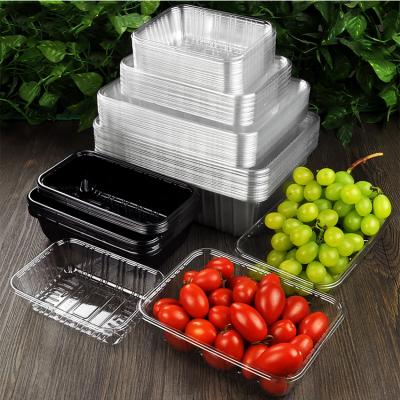 China Custom Biodegradable Clear Disposable Blister Pet Plastic Clamshell For Vegetable Fruit Food Container for sale