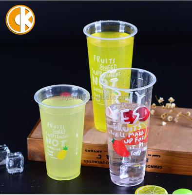 China Custom logo stocked transparent pp pet plastic cups, yogurt bubble tea cups with lids for outlet for sale