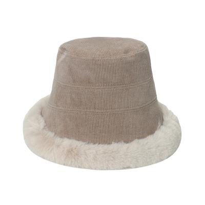 China Sunshade Manufacturer Customized Bucket Hats Autumn Winter Reversible Plush Female Bucket Hats Design Warm For Women for sale