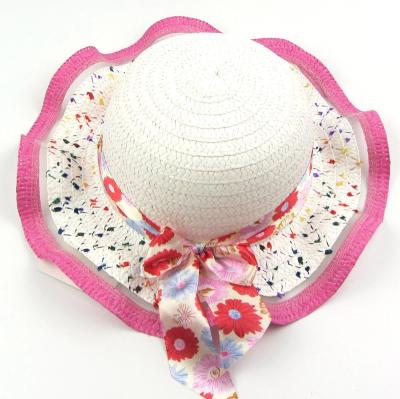 China Fashionable and cute floral hat design children's hat bow ribbon outdoor travel hat customized high image quality for sale