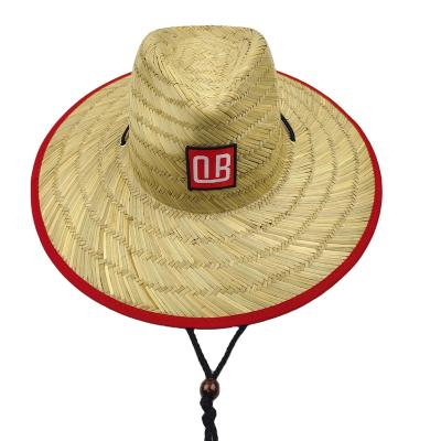 China Image Straw Hat with Logo Straw Wide Brim Outdoor Unisex Natural Surf Hat for sale