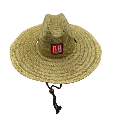 China Picture Summer Outdoor Unisex Straw Wide Brim Surf Straw Hat Natural Straw Hat With Logo for sale