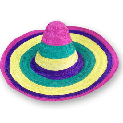 China High Quality Striped Mexican Color Straw Hat Wide Brim Hat for sale