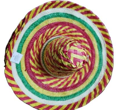 China Wholesale custom wide striped brim straw hat Mexican straw hat men's and women's straw hat with logo for sale