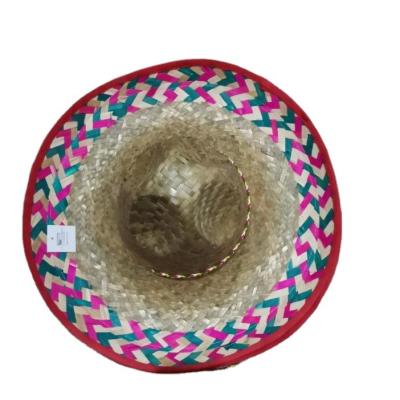 China Striped Adult Cowboy Hat Mexican Straw Hat Sombrero Natural Grass Bullfighting Hat for sale