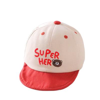 China Custom High Quality Cute Baseball Hat Bear Embroidery Pattern Kids Baseball Cap Mesh Hat From Image Manufacturers for sale