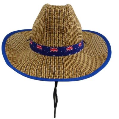 China Vacation Striped Wide Casual Wild Beach Cowboy Fashion Straw Hat Brim Foldable Straw Hat for sale