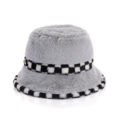 China Sunshade manufacturer Customized Fashion and fisherman hat chessboard pattern simple warm hat for sale