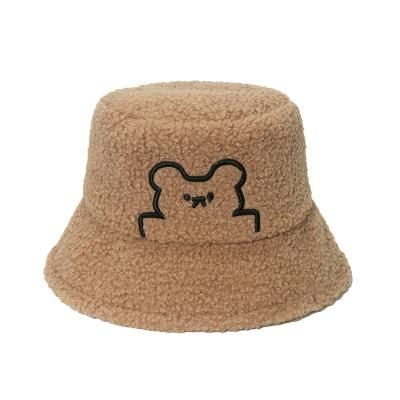 China Sunshade Maker Customized Camouflage Bucket Hats Fashion Simple Warm Fisherman Hat Cute Cat Design Hat for sale