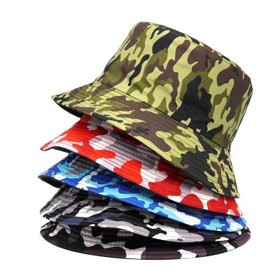 China Customized Camouflage Bucket Hats Manufacturer Sunshade Hat Logo DesignedUnisex Embroidery Print Polyester Fishman Fisherman Hats for sale