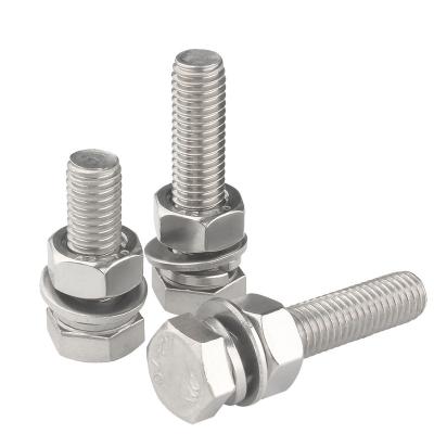 China M4 M5 M6 M8 M10 Stainless Steel External Hex Balance Triple Combination Screw 304 Stainless Steel Hex Bolt Kit With Gasket for sale