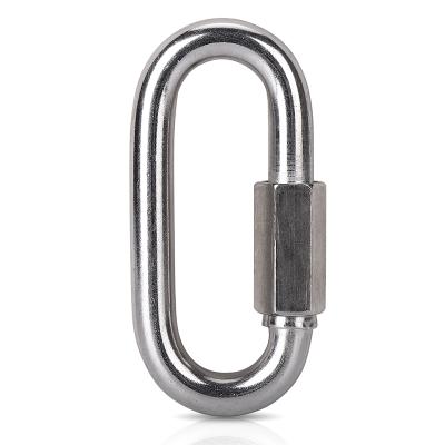 China Heavy industry stainless steel chain connection lock buckle carabiner heavy chain lift hook trailer m3.5-m12 quick connector for sale