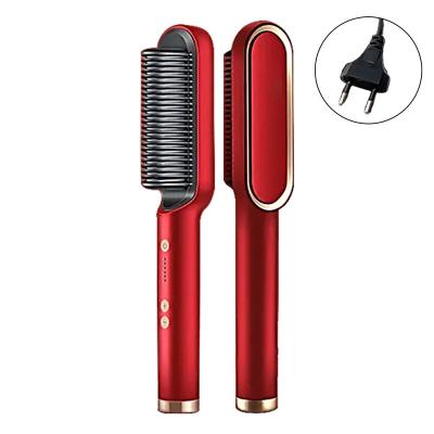 China Hotel NEW Hair Straightener Men Beard Comb Tourmaline Ceramic Hair Curler Brush Comb Straighteners Curling Iron Hair Brush for sale