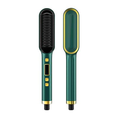 China Hotel Straightening Comb LCD Display Electric Professional Negative Ion Hair Curling CombTourmaline Ceramic Hair Straightener Styler for sale