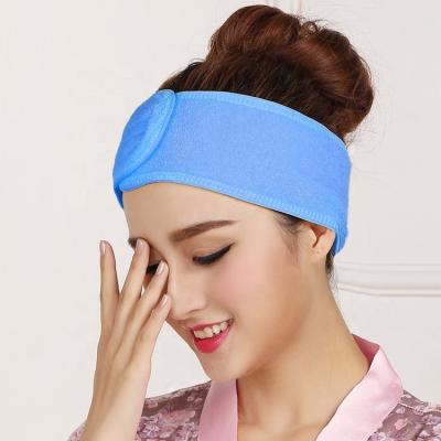 China European and American style logo spa headband hook and loop cotton makeup beauty custom headband for sale