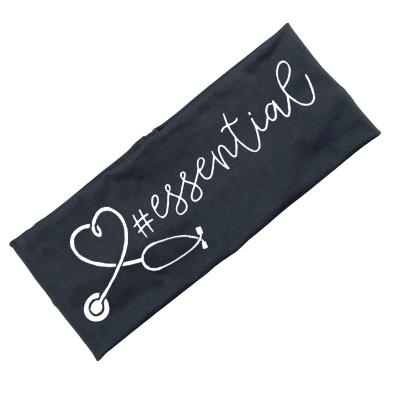 China Beauty Care Make Tools Custom Logo Amazon Hot Selling Cotton Yoga Elastic Headband With Buttons With Bag for sale