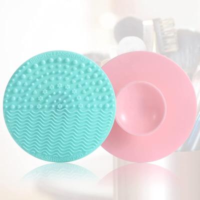 China Beauty Care Make Tools Custom Logo Amazon Hot Sale Silicone Makeup Cleanser Mat Portable Washing Tool Brush Scrubber With Bag for sale