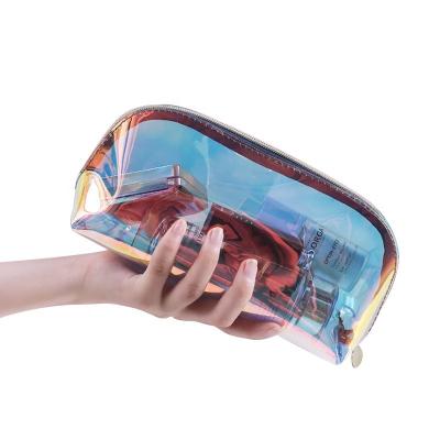 China Large Makeup Pocket Eco - Friendly Iridescent Toiletry Organizer Holographic Pvc Cosmetic Bag for sale