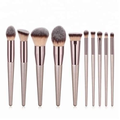 China Beauty Care Make Tools 10pcs Champagne Makeup Brush Foundation Eyeshadow Contour Grapes Makeup Brush for sale