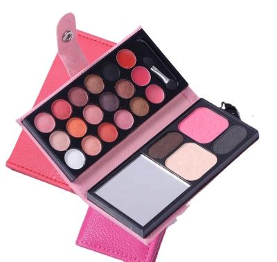 China New Cosmetic 22 Colors Waterproof Private Label Eyeshadow Makeup Nude Palette With Mirror PU Case for sale