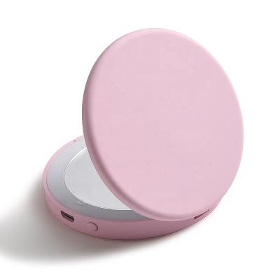 China Portable Lighted Magnification Compact Mirror Pocket Lighted Handheld 2-Sided Mirror for sale