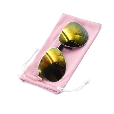 China Recyclable Wholesale  Luxury gift velvet jewelry bags black Microfiber Suede glasses packaging pouch for sale