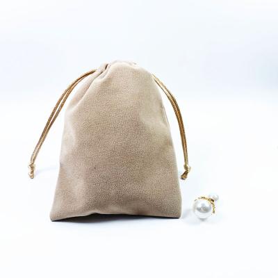 China Recyclable Wholesale luxury custom designed logo colored velvet gift sack drawstring jewelry pouch packaging bag for sale