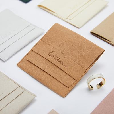 China Envelop Customized Microfiber Envelope Jewelry Necklace Pouch Luxury Suede Packaging Envelope  Bag for sale