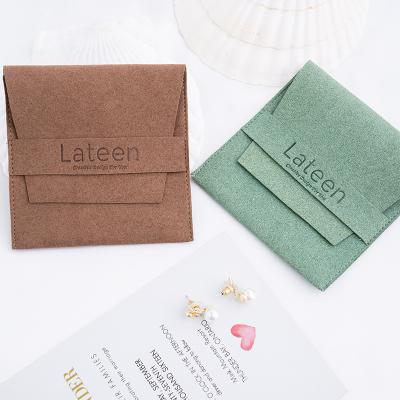 China Envelop Wholesale Custom logo small microfiber suede pouch earring envelope jewelry packaging bag for sale