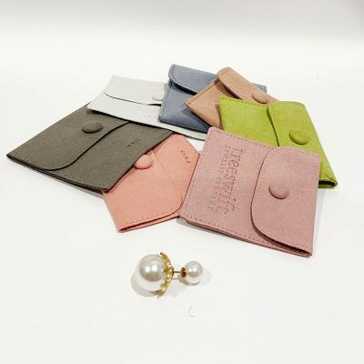 China Envelop Custom Logo Mini Insert Jewelry Packaging Bags Folded Velvet Small Envelope Flap Suede Microfiber pouch for sale