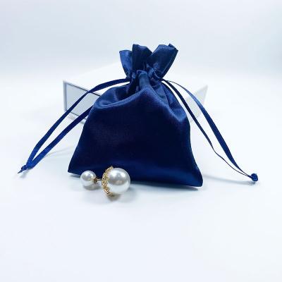 China Draswing Wholesale Custom luxury drawstring gift jewelry silk satin bag pouch with drawstring for sale