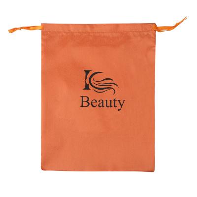 China Draswing Custom Logo Satin Hair Stylist Travel silk Bags Hair Extensions wig drawstring Bag for sale