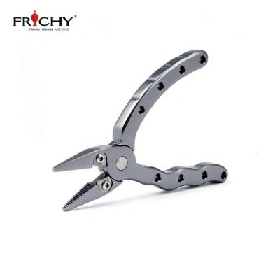 China Straight Jaws Tools X19 Mini Aluminum Fly Fishing Pliers with 4.5in Sheath and Lanyard for sale