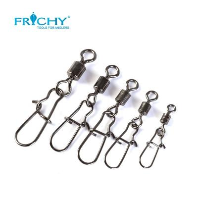 China 50PCS Stainless Steel Fishing Connector Swivels Coupling Pin Bearing Snap Rolling Swivel For Fishhook Lure Fishing Accessories for sale