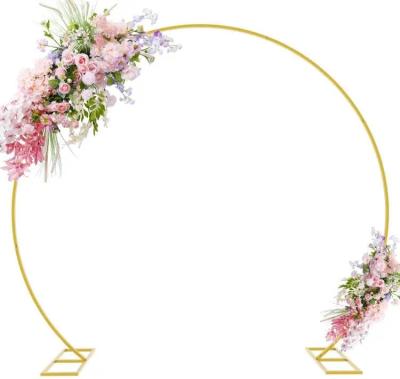 China Birthday Party Decoration Eco-friendly Wedding Balloon Stands Background Iron Flower Stand Circle Wedding Metal Balloon Arch Golden Stand for sale