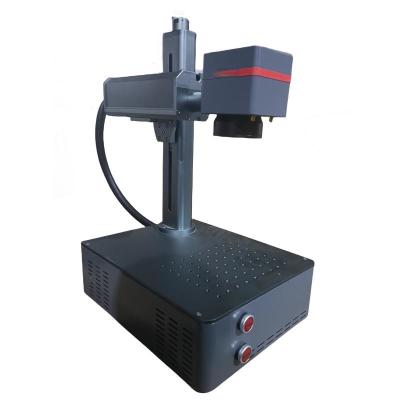 China Fiber Metal Steel Raycus 20W 30W 50W Silver Laser Marking Machine For Label Logo Keyboard Metal for sale