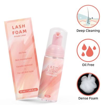 China Lash Shampoo Custom Lash Shampoo Label Brand Logo Nontoxic Eyelash Foam Deep Natural Soft Detergent for sale