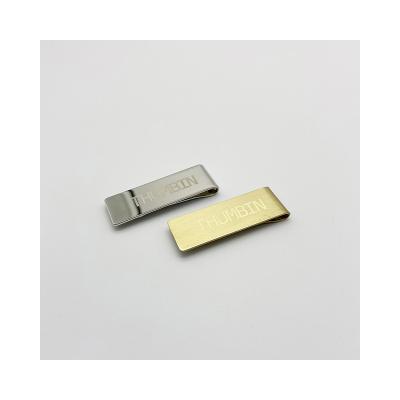 China Enamel or Engrave 2022 Customs Metal Engraving Logo Money Clip High Quality Plating Metal Clip for sale