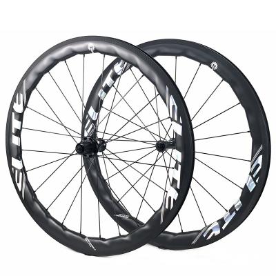 China Road Bicycles Road Bikes ELITEWHEELS BWS 700C Road Carbon Wheelset 50mm Depth 28mm Width Bicycle Wheelset for sale