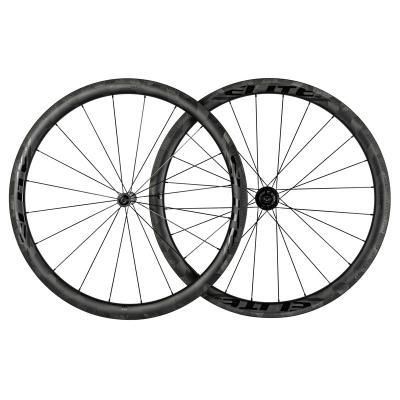 China Road Bicycles Road Bikes ELITEWHEELS SLT Carbon Wheels UD X Wave Hub RA18 Ceramic Finish Tubeless Bearing Wheels for sale