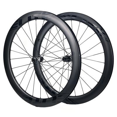 China Road Bicycles Road Bikes ELITEWHEELS AFF 700c Carbon Road Disc Wheelset Center Lock DT Hub Swiss Wheels 350 for sale