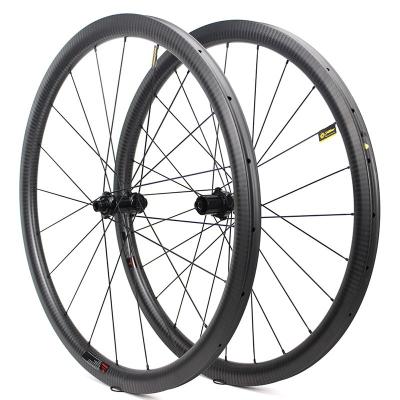 China Carbon Fiber Inner Cyclocross Gravel Bike 700C Gravel Bike Wheelset 40mm Depth 19.5mm Width Tubeless Wheelset for sale