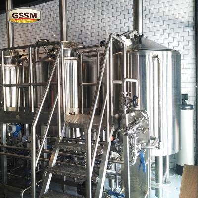 Chine Systèmes commerciaux de brasserie du bar 220V/380V avec trois navires, brasserie de 20 barils à vendre