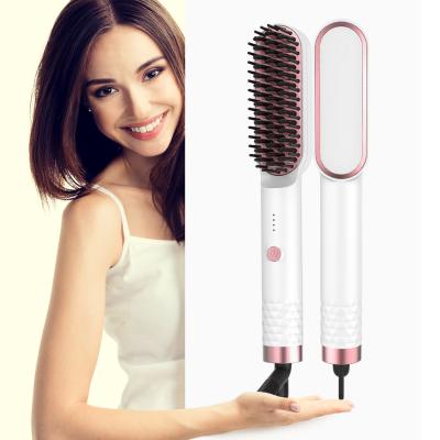 China Men Beard Straightener Straightening Iron Heating Comb Hair Straightener Fast Heating Hot Brush for sale