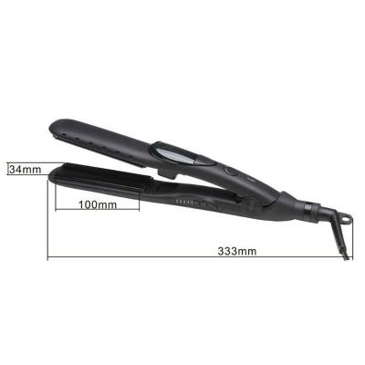 China Private Label Ceramic Hair Steamer LED Ceramic Hair Straightening Flat Iron Steam Hair Straightener With Remove Brush for sale