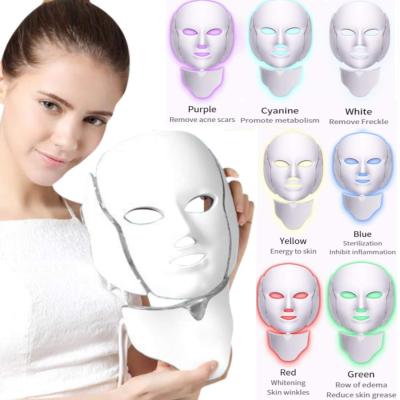 China Skin Tightening Amazon 7 Colors LED Photon Light Therapy Machine Hot Selling Face Mask With Neck for sale