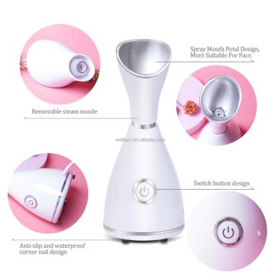 China Hot Mist Face Steamer Private Labeling Moisturizer Portable Nano Ionic Facial Steamer Beauty Spa Steamer for sale