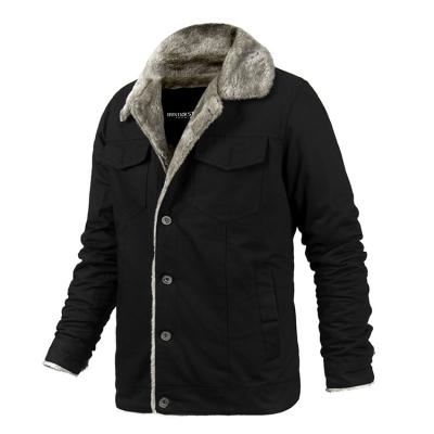 China Wholesale High Quality Custom Made 100% Cotton Windproof Men's Jacket Fur Collar Coat Winter Jacket For Men for sale